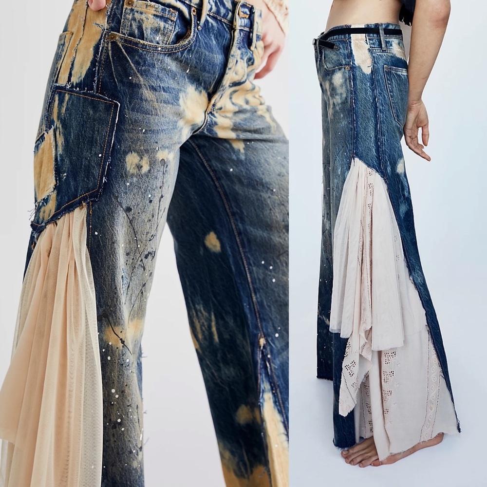 NWOT Free People Martha lace jeans size 28 - Picture 3 of 7